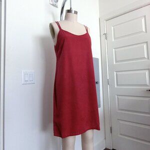 Thread & Supply Red Lyocell Slip Dress | Crisscross Back | Size M